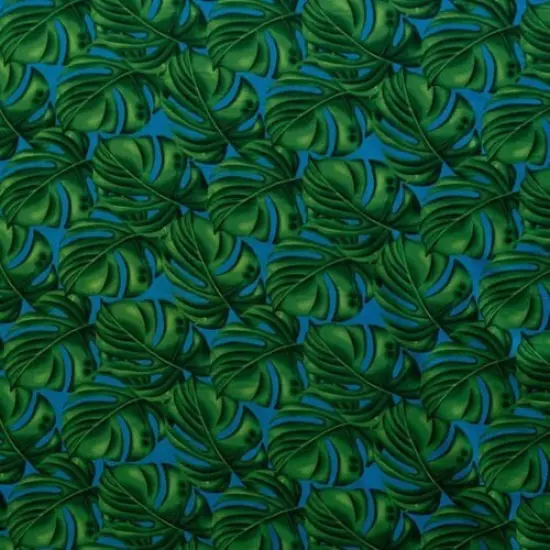 1 Yard All Over Monstera Leaf Fabric, 100% Polyester, 36in L x 45in W Tropical Print Yellow/Green {3}