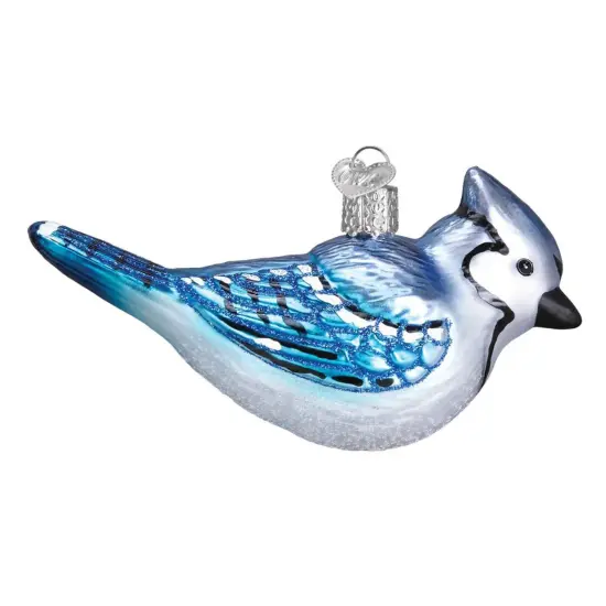 Old World Christmas 2.0 Inch Bright Blue Jay Tree Ornament , Bird Noisy Fearless {2}