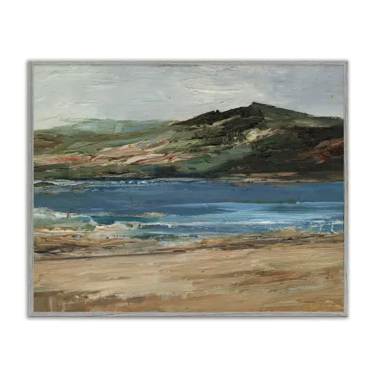 Stupell Industries Abstract Mountain Riverbank Framed Giclee By Ethan Harper {1}
