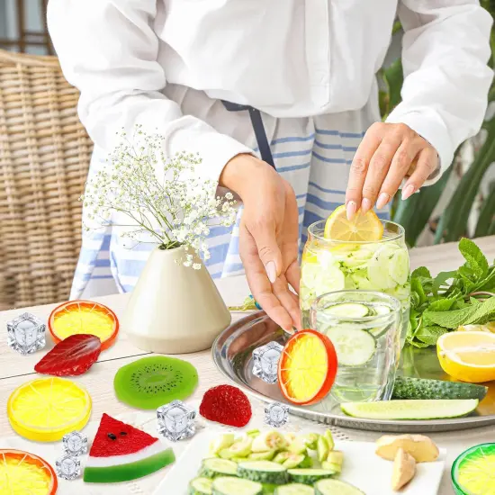 85 Pcs Fake Fruit Slices Ice Cubes {3}