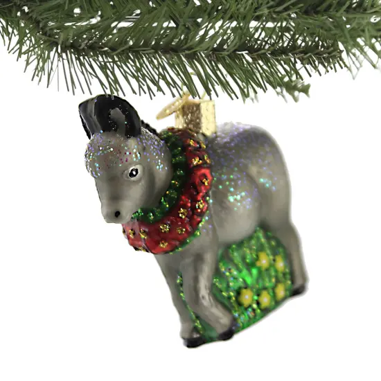 Old World Christmas 3.5 Inch Donkita Tree Ornament , Christmas Miniature Donkey Multicolored {3}