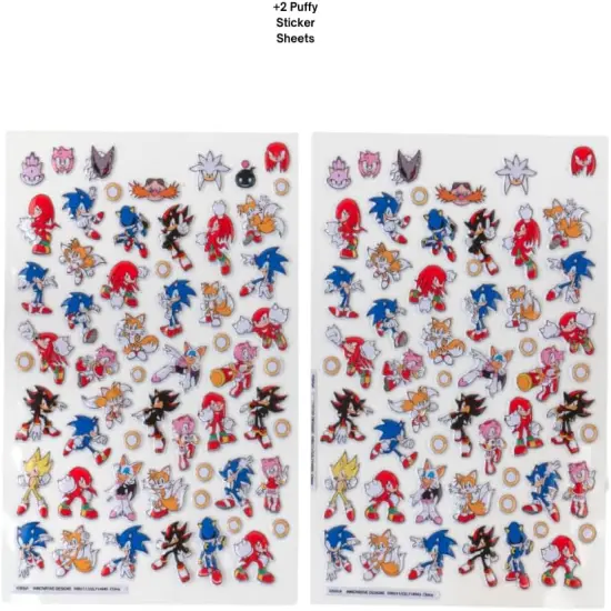 Sonic Sticker Book Set - 14 Sheets, 1200+ Puffy Stickers {2}