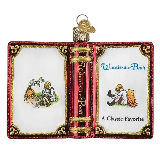 Old World Christmas 3.0 Inch Winnie The Pooh Book Christmas Tree Ornament , Children's Story Teddy Bear Multicolored {2}