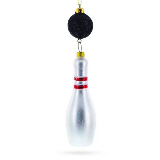 Striking Bowling Ball Glass Christmas Ornament {3}