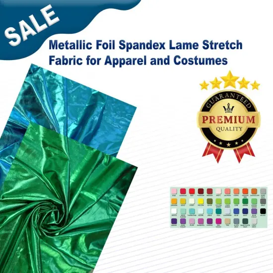 Metallic Foil Spandex Lame Stretch Fabric for Apparel and Costumes Fuchsia {2}