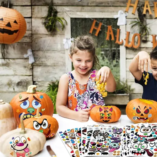Halloween Pumpkin Decorating Stickers Kit {4}