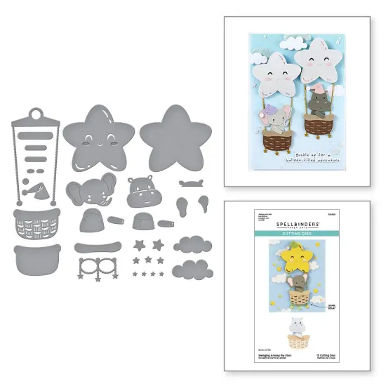 Spellbinders Etched Die From The Little Smiles Collection-Swinging Among The Stars {6}