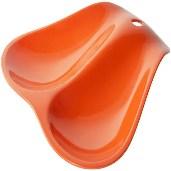 Hutzler Twin Double Melamine Spoon Rest - Sleek Design Holds 2 Large Spoons Orange {1}