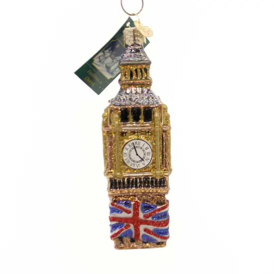 Old World Christmas 5.0 Inch Big Ben Tree Ornament , Ornament Bell Clock British Gold {2}