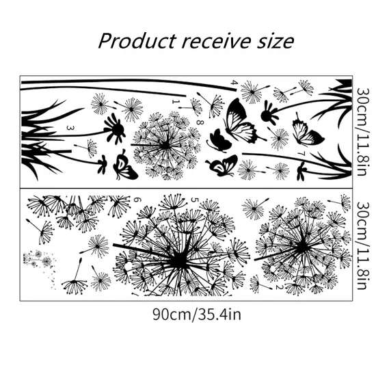 Arawat 2 Set Dandelion Wall Decals Flower Stickers Murals Butterflies Wall Decor for Bedroom Office Bathroom Living Room Floral Wall Decals Removable Wall Art Decoration Peel and Stick Room Wall Decor {4}