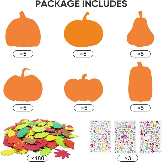 30Pcs Halloween Foam Pumpkin Craft Kit Decorations {3}