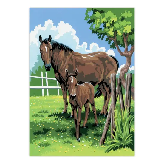 PJS21 | Painting by numbers™ 10pc 8.75" x 11.375" Mare & Foal Painting Project {2}