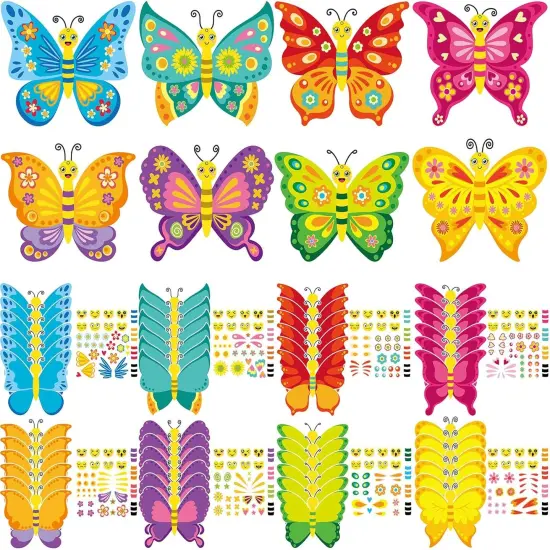 48 Pcs Spring Butterflies Craft Kits for Kids Spring DIY Art Craft Kits Make Your Own Butterfly Paper Craft Set DIY Butterflies Ornament Crafts for Kids Ages 3, 4, 5, 6, 8, 12 {1}