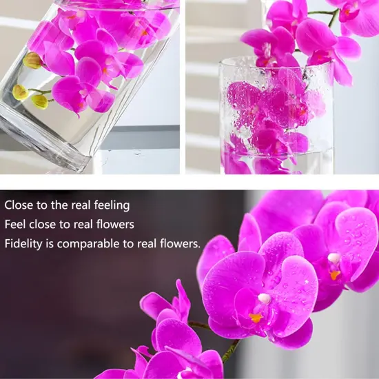 32 Inch Artificial Phalaenopsis Flowers 6 Pcs Artificial Orchid Flowers Stem Plants for Home Décor (Purple) {5}