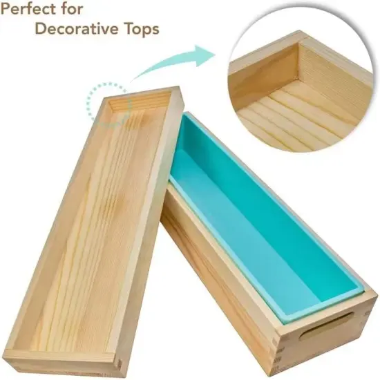 Wooden Soap Molds for Soap Making Large- 5 lb Soap Molds Loaf with Cover, Rectangle Silicone Soap Loaf Molds 77 oz (5 lb Standard Mold) {4}