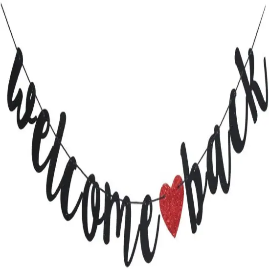 Welcome Back Black Vintage Banner for First Day of School {1}