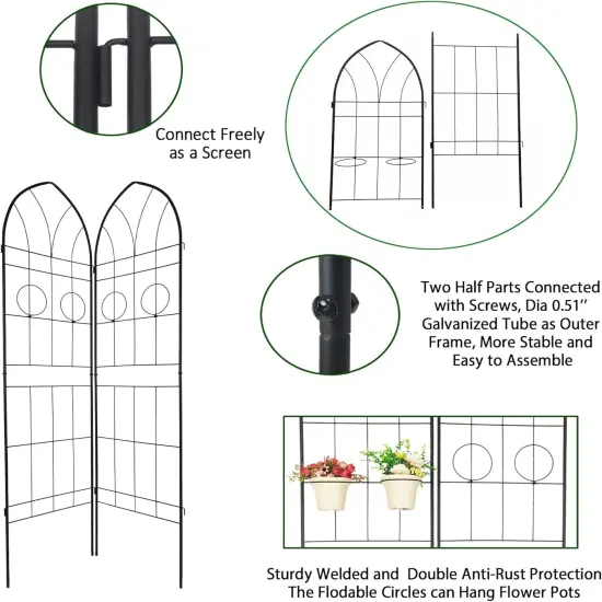 2-Pack Rustproof Metal Garden Trellis Plant Support {2}