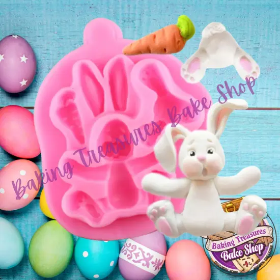 RABBIT WITH CARROT SILICONE MOLD {1}