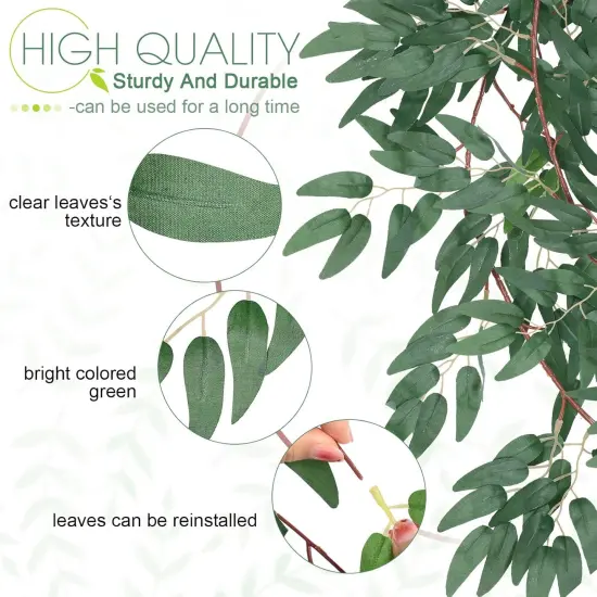 5 Pack 6 ft Artificial Willow Leaves Vine Garland Hanging Greenery Fake {2}