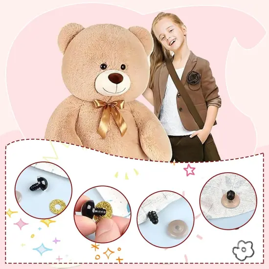 160 Pcs Glitter Safety Eyes - 16 mm (8 Colors) {2}