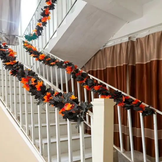 6PCS Premium Artificial Fall Garland - 5.6Ft Autumn Maple Leaf Vines {2}