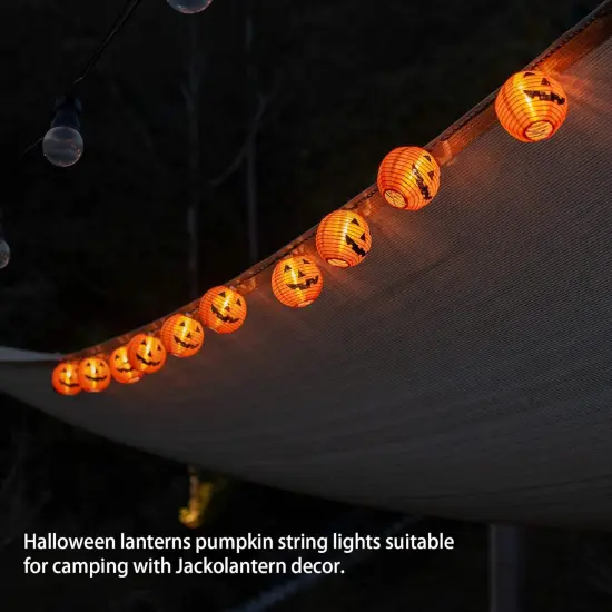 10 Pack Halloween Pumpkin Lantern String Lights - 9.8FT {3}