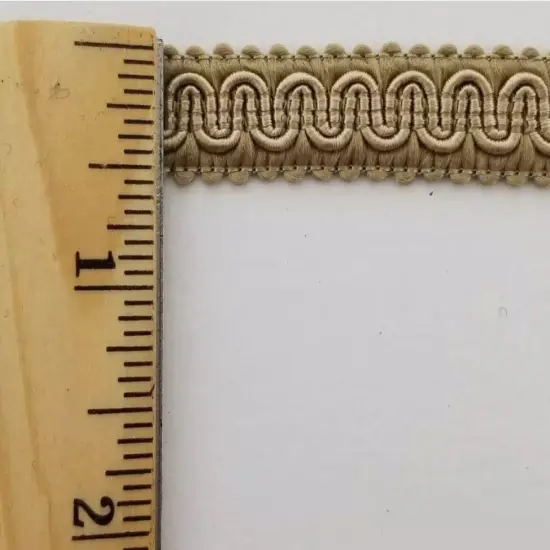 1/2" Scroll Braid Gimp w/ Backing - 12 Continuous Yards - Many Color Options! Beige {2}
