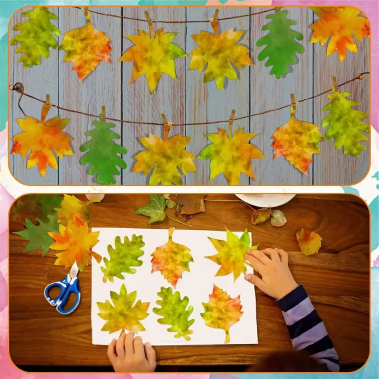 100 Pcs Color - Crafts Maple Leaf {4}