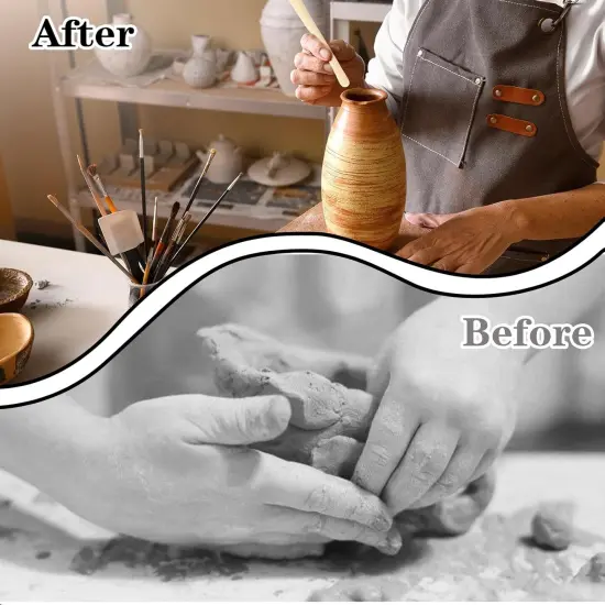 10Styles Wooden Clay Sculpting Tools, 6.2'' Smooth Double Ended Clay Modeling Tools {4}