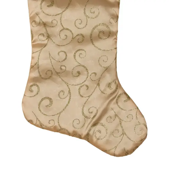 Northlight 20.5" Gold Glittered Swirl Christmas Stocking with Velveteen Cuff {6}