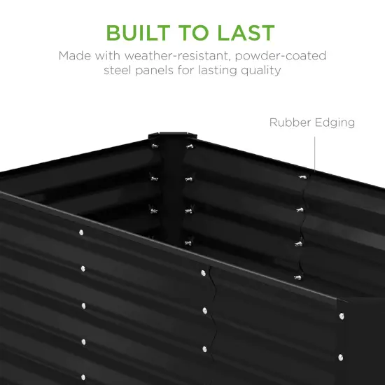 Best Choice Products 4x2x2ft Outdoor Metal Raised Garden Bed, Planter Box for Vegetables, Flowers, Herbs Black {6}