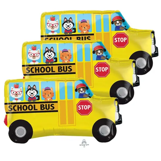 Anagram&reg; 30" Back to School Bus Balloon {6}