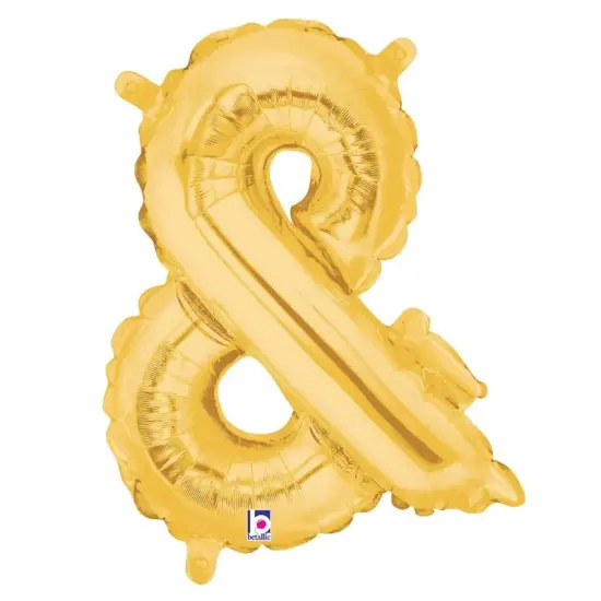 Betallic&reg; 14 inch Ampersand Gold Air Fill Only Balloon {1}
