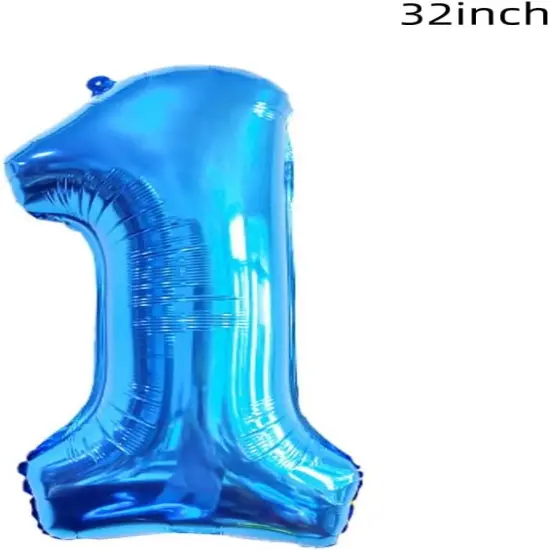 1st Birthday Large Foil Balloons Blue， Balloon Decorations {2}