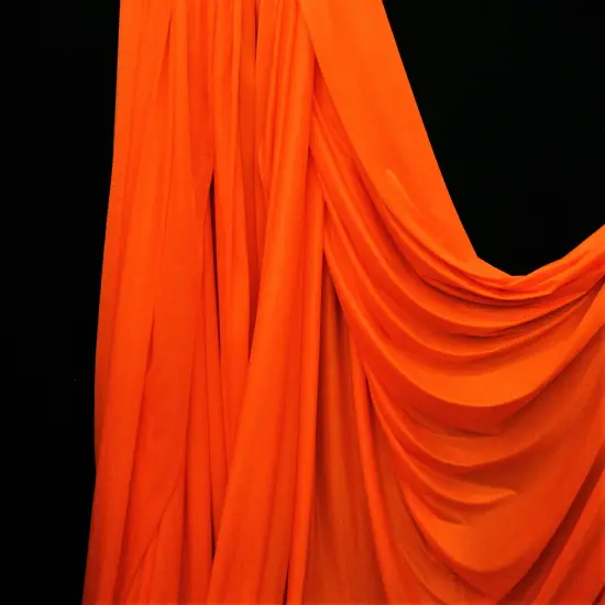 1 Yard Neon Orange Tricot Fabric Low Stretch Polyester For Aerial Use Backdrops Crafts 108&Prime;-120&Prime; wide {1}