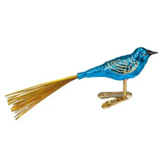 Old World Christmas 1.5 Inch Blue Lovebird Tree Ornament , Ornament Clip-On {2}