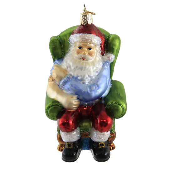 Old World Christmas 5.5 Inch Santa Vaccinated Christmas Tree Ornament , Vaccine Covid Multicolored {1}