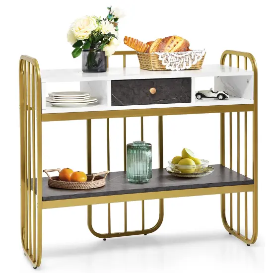 Costway Console Table with Drawer Storage Shelf Wide Tabletop Modern for Entryway {1}