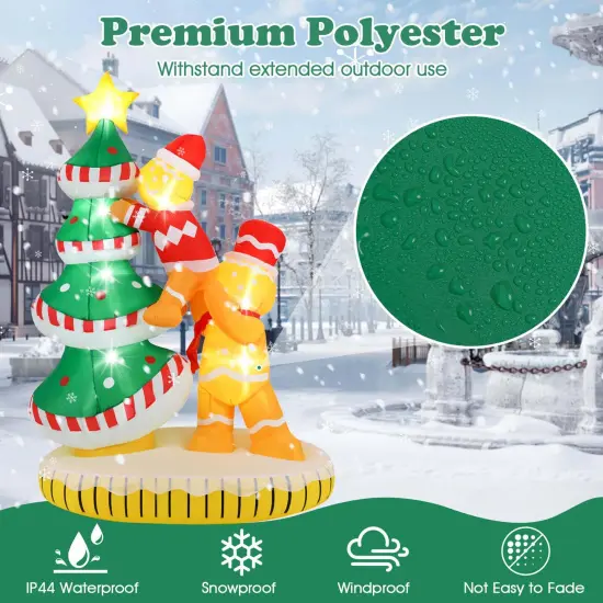 Costway 7 ft Inflatable Christmas Tree with 7Internal LED Lights & Built-in Fan for Yard {6}