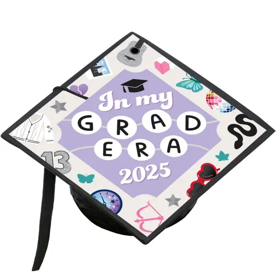 Big Dot of Happiness In My Grad Era - Graduation Cap Decorations Kit - Grad Cap Cover {1}