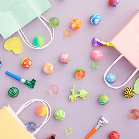 100 Pack Bouncy Balls for Kids Ages 5-14 Bulk - 1.25 in/ 32mm Large Rubber Bouncing Balls for Birthdays, Prizes, Gifts {3}