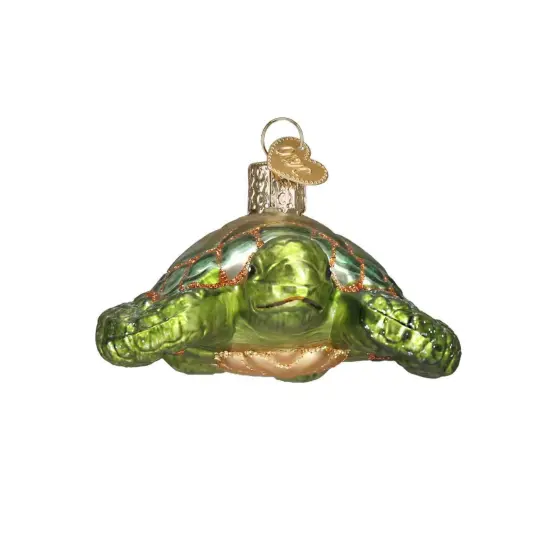 Old World Christmas 1.75 In Green Sea Turtle Tree Ornament , Ornament Ocean Tortoise {2}