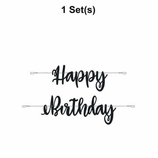 Black Happy Birthday Banner 2 Pc. {1}