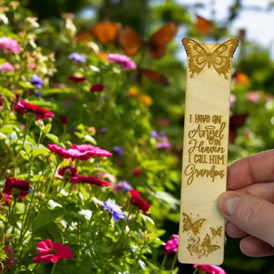 Bookmark - I have an angel in heaven I call him Grandpa - Birch wood {2}