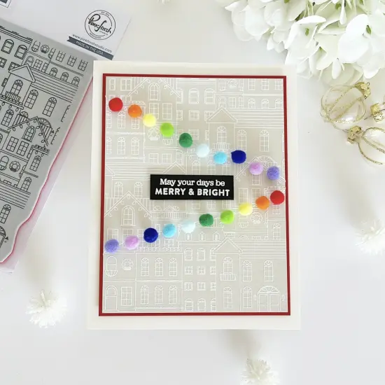 Pinkfresh Studio Stencils 4.25"X5.25" 5/Pkg-Holiday City View Layering {5}