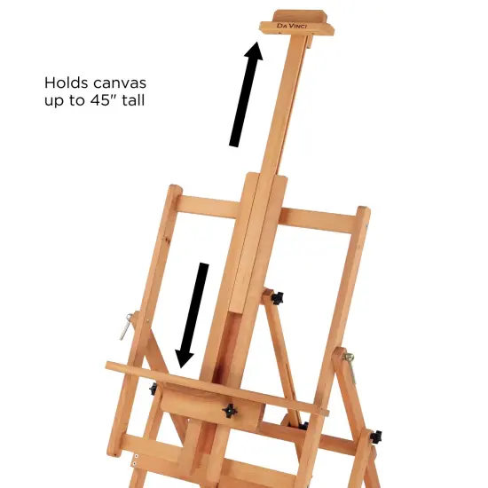 Da Vinci Multimedia Multi-Angle Convertible Artist Easel - Adjustable Center Mast, Hand-Crafted Deluxe Elm Wood, Adjustable Vertical to Flat Drawing Angle, Large Easel for Painting Canvases up to 45in {7}