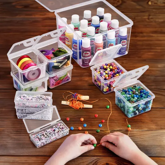 Sorbus 12-Piece Storage Set with Secure Lids - Clear Stackable Plastic Bins {2}