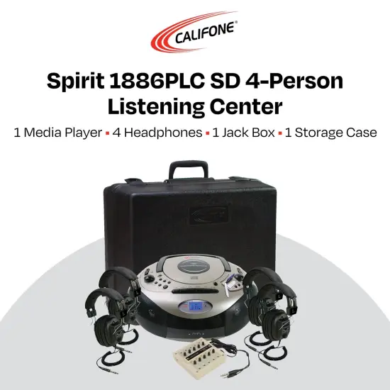 Califone Spirit 1886PLC SD 4-Person Listening Center for Classrooms {4}