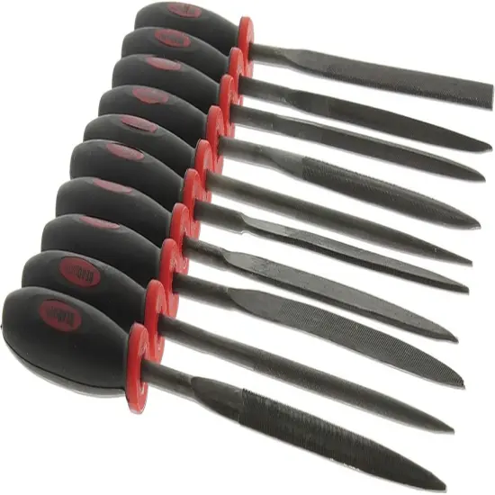 The Beadsmith Needle File Set, 10 Pieces Hand Metal Files, 10MM 2 Cut, Steel Set Includes: Round, Triangle, Knife File, Oval, Flat Blunt, Flat Tapered, Half-Round, and Square {2}