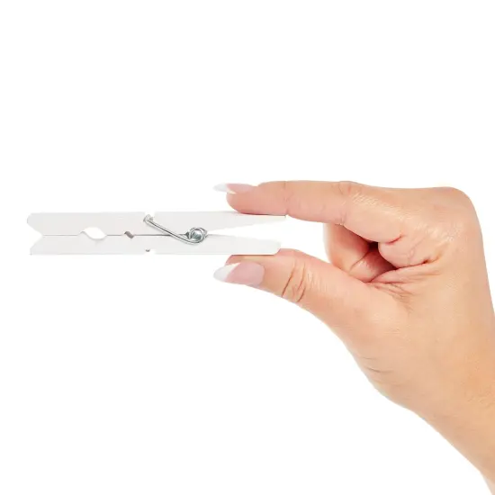 100 Pack Wooden Clothespins for Hanging Laundry, Crafts, Photos (White, 4 In) {6}